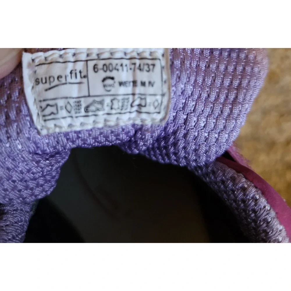 Superfit Kids Shoes Size 37 Purple Hook Loop Sneakers Lightweight Athletic EU 37